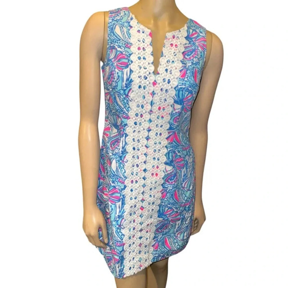 Lilly Pulitzer "My Fans" sleeveless shift mini dress for Target collection sz 4 - Picture 4 of 12
